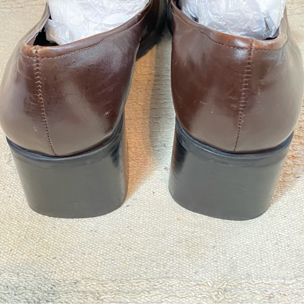 Presaro Vintage Heeled Loafter Slip On Leather Brown - Picture 5 of 10
